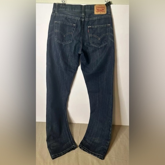 Levis 502 Jeans Regular Straight Leg Girls Sz 14 Jeans Measures 26x27 Dark Blue - Picture 6 of 13